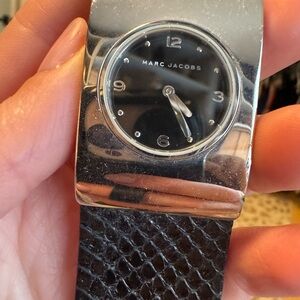Marc By Marc Jacobs Silver and Black Reptile Watch